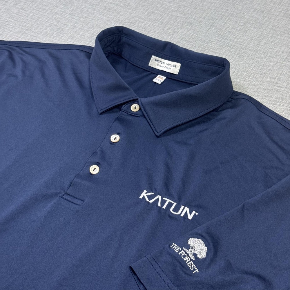 Peter Millar Summer Comfort Golf Polo Shirt Mens 2XL Navy Performance Collared